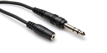 Headphone Adaptor Cable, 3.5 mm TRS to 1/4 in TRS, 25 ft