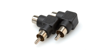 Right-angle Adaptors, RCA to RCA, 2 pc