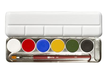 LKP-1 Primary Creme Palette (6 Colors) (Refillable Metal Paint Box), Primary Creme Palettes & Stacks .84oz./24gm -0